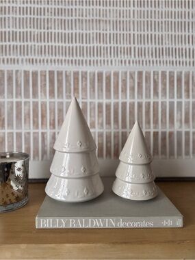 NWT Threshold White Ceramic Decorative Trees - Set of 2